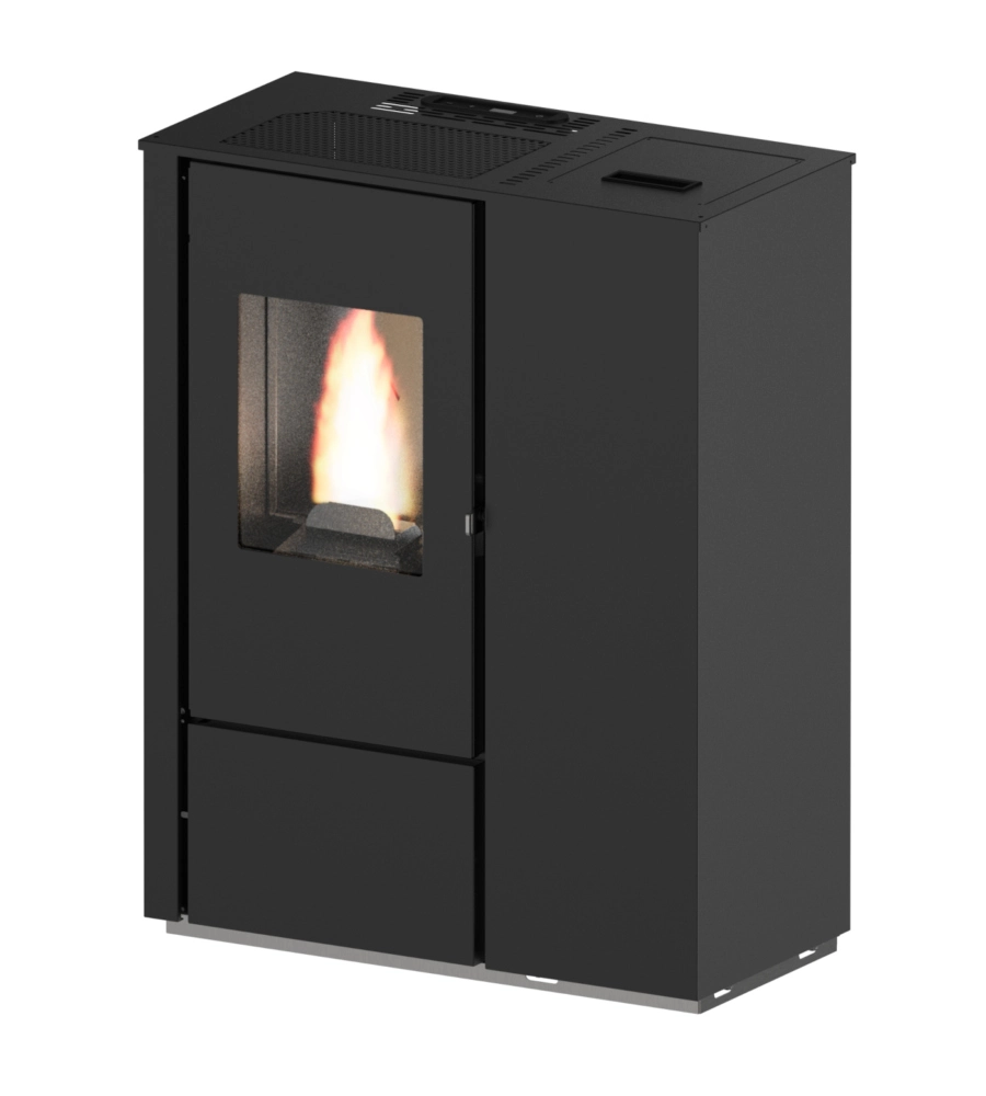 STUFA A PELLET SLIM VENTILATA PUNTO FUOCO "CARMEN" NERO 7 KW