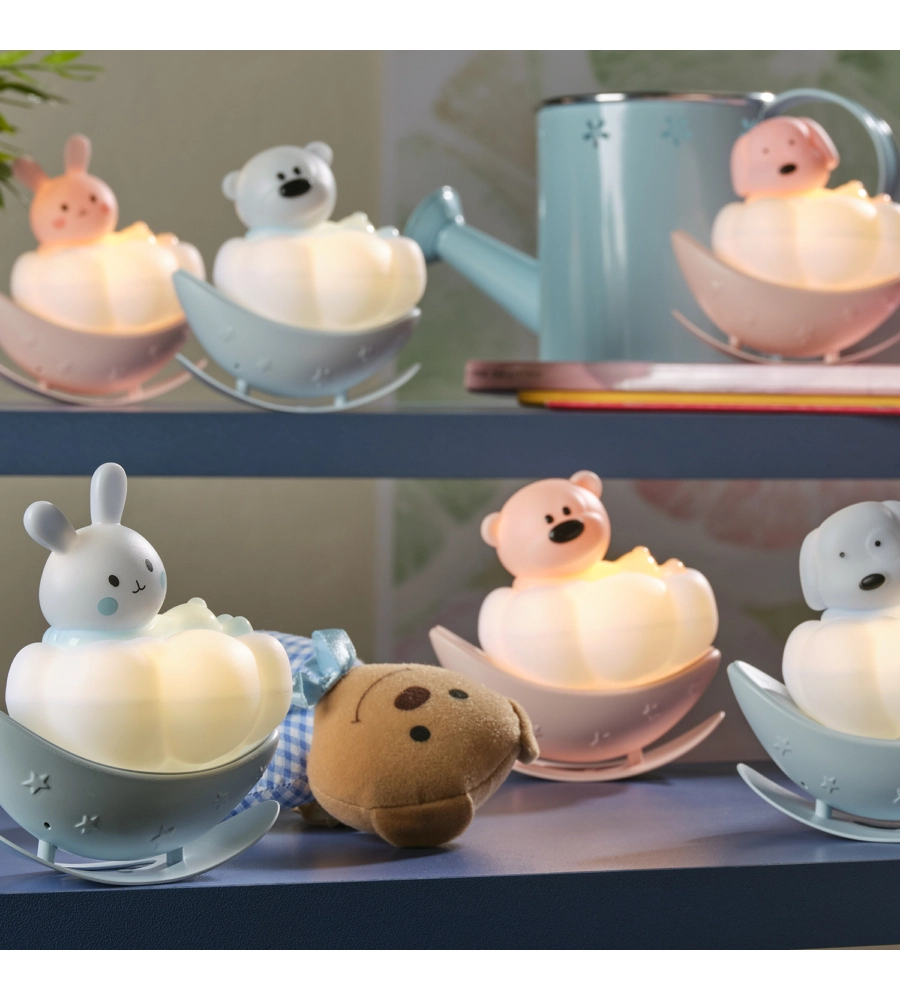 LAMPADA DA TAVOLO LED ONLI "NUVOLINA" A FORMA DI CAGNOLINO CELESTE