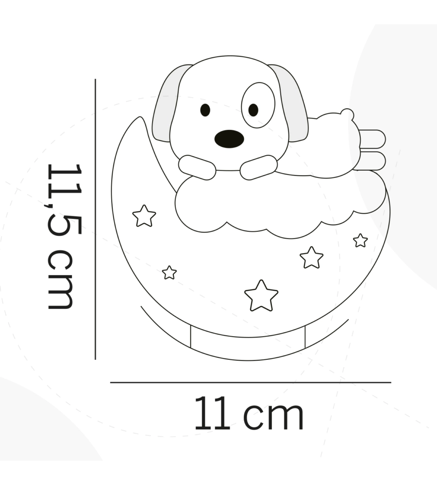 LAMPADA DA TAVOLO ONLI "NUVOLINA" A FORMA DI CAGNOLINO ROSA