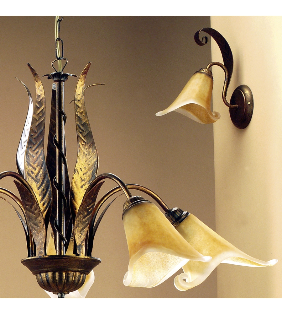 APPLIQUE 1 LUCE ONLI "ALGA" BRONZO E14
