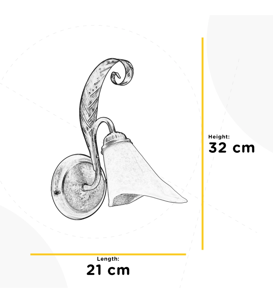 APPLIQUE 1 LUCE ONLI "ALGA" BRONZO E14