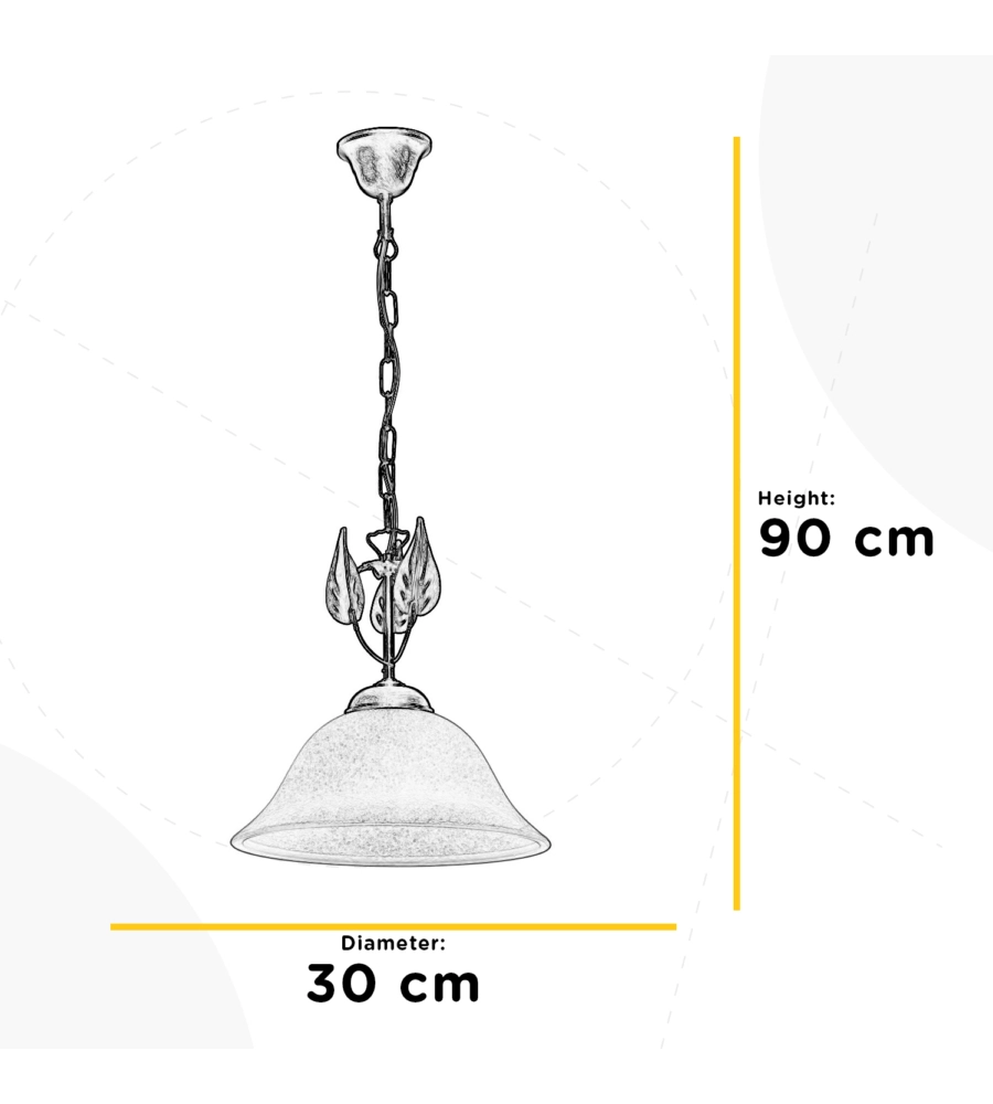 LAMPADARIO 1 LUCE ONLI "SONIA" BRONZO E27 30 CM