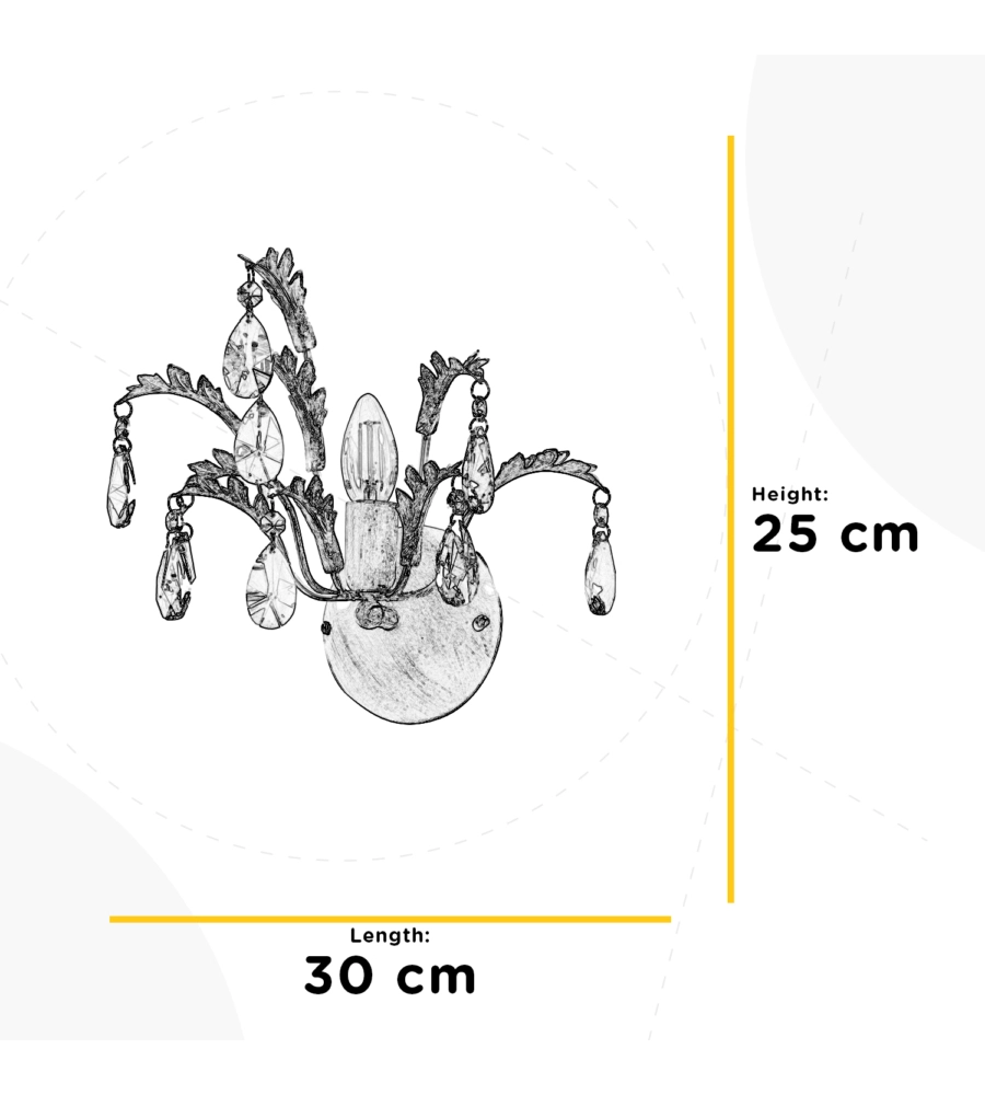 APPLIQUE 1 LUCE ONLI "CESTA" AVORIO E14