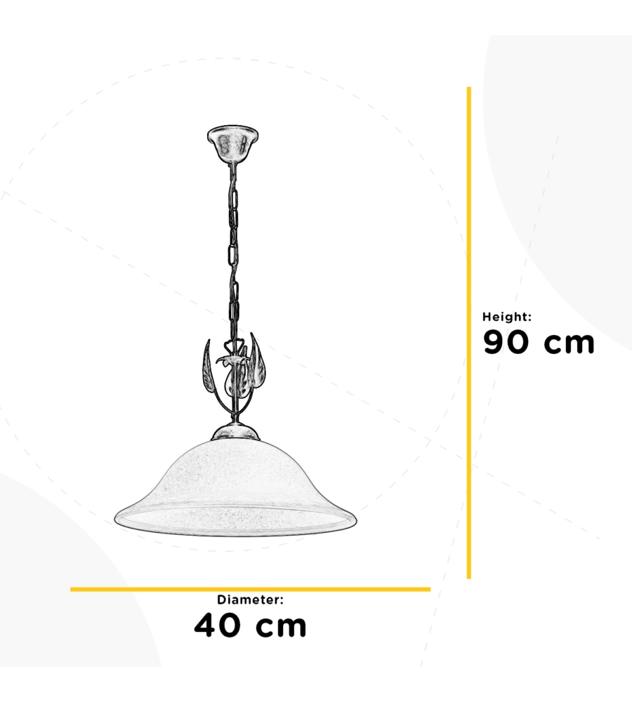 LAMPADARIO 1 LUCE ONLI "MIRA" BRONZO E27 40 CM