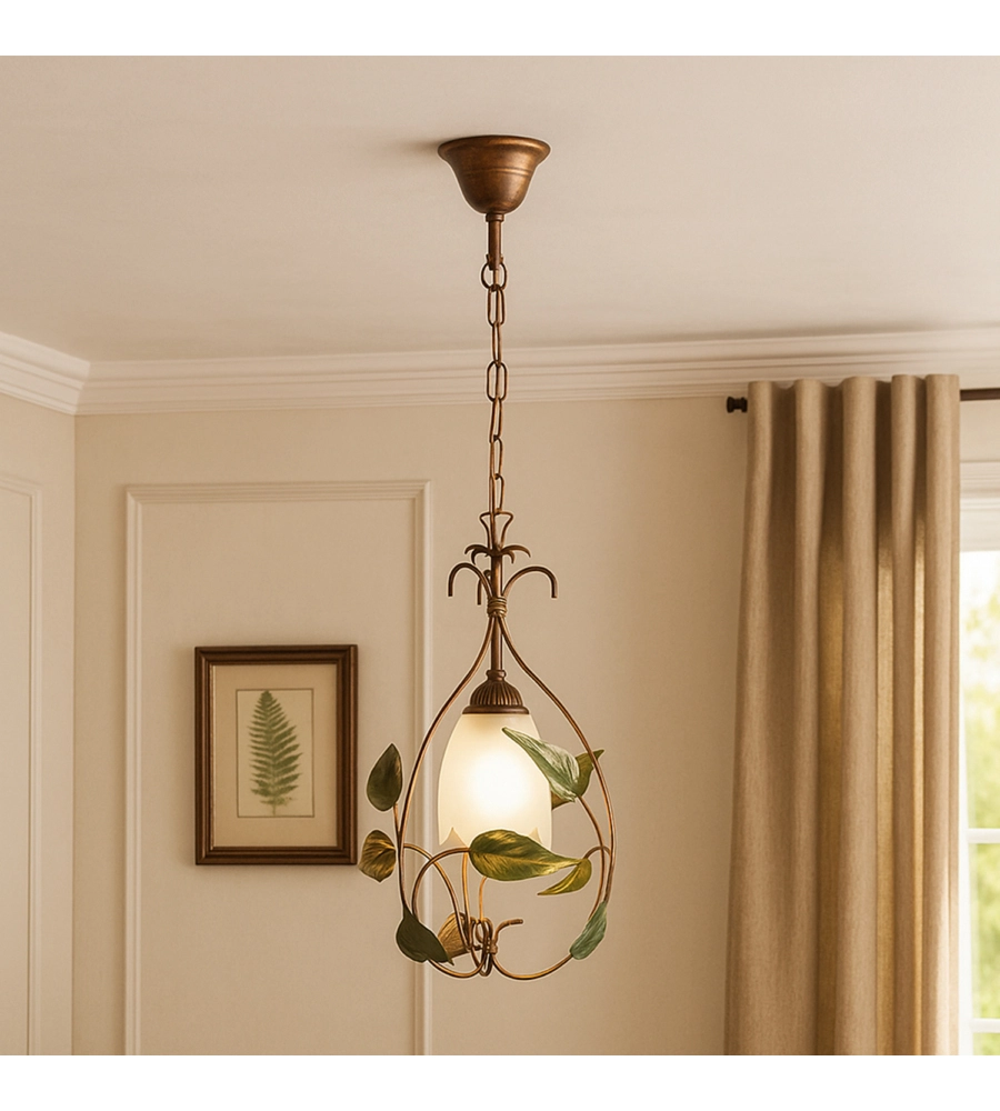 LAMPADARIO 1 LUCE ONLI "ARPA" BRONZO E27