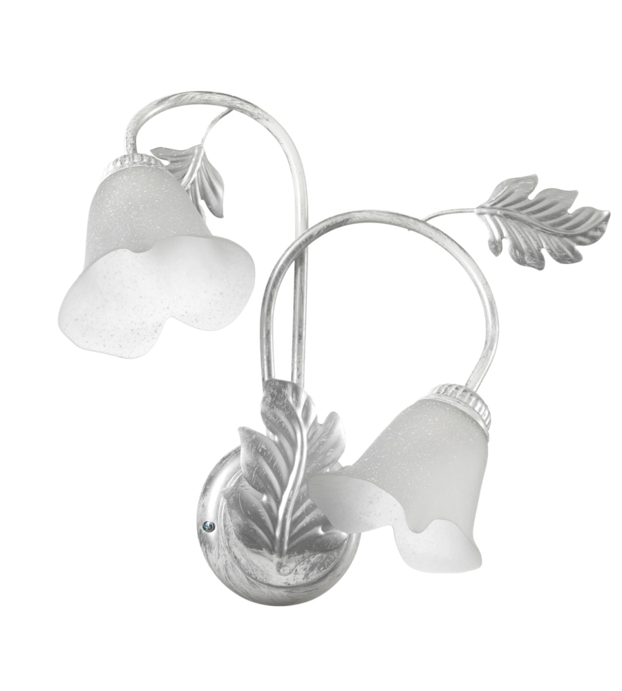 APPLIQUE 2 LUCI ONLI "MARILENA" ARGENTO E14