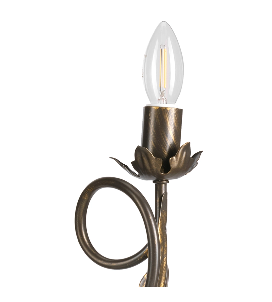 APPLIQUE 2 LUCI ONLI "GRETEL" BRONZO E14