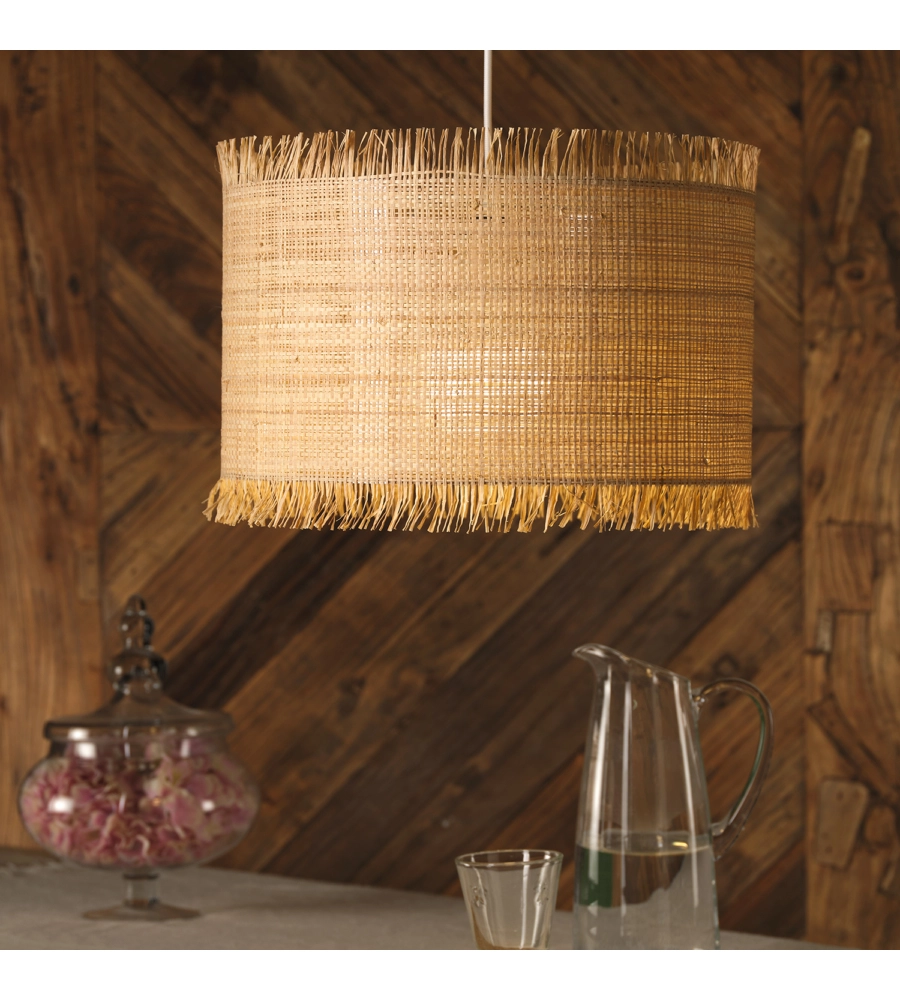 LAMPADARIO 1 LUCE ONLI "FRINGILLA" MARRONE E27