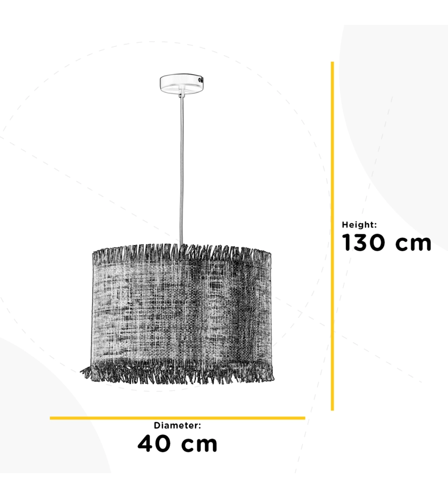 LAMPADARIO 1 LUCE ONLI "FRINGILLA" MARRONE E27