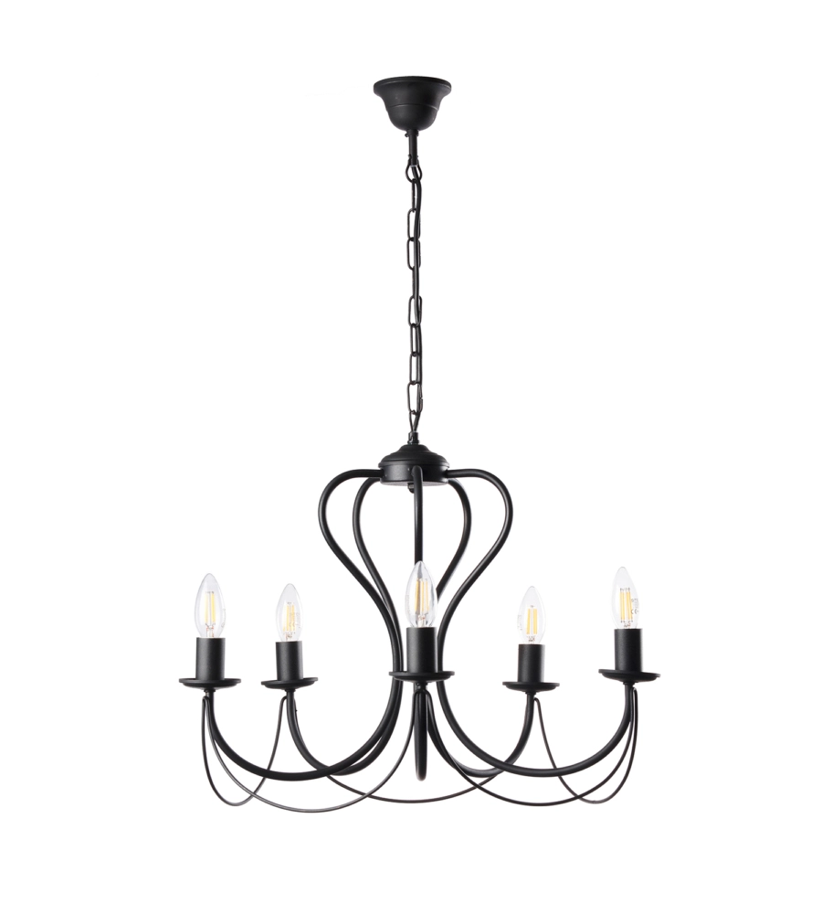 LAMPADARIO 3 LUCI ONLI "CANDELA" NERO E14