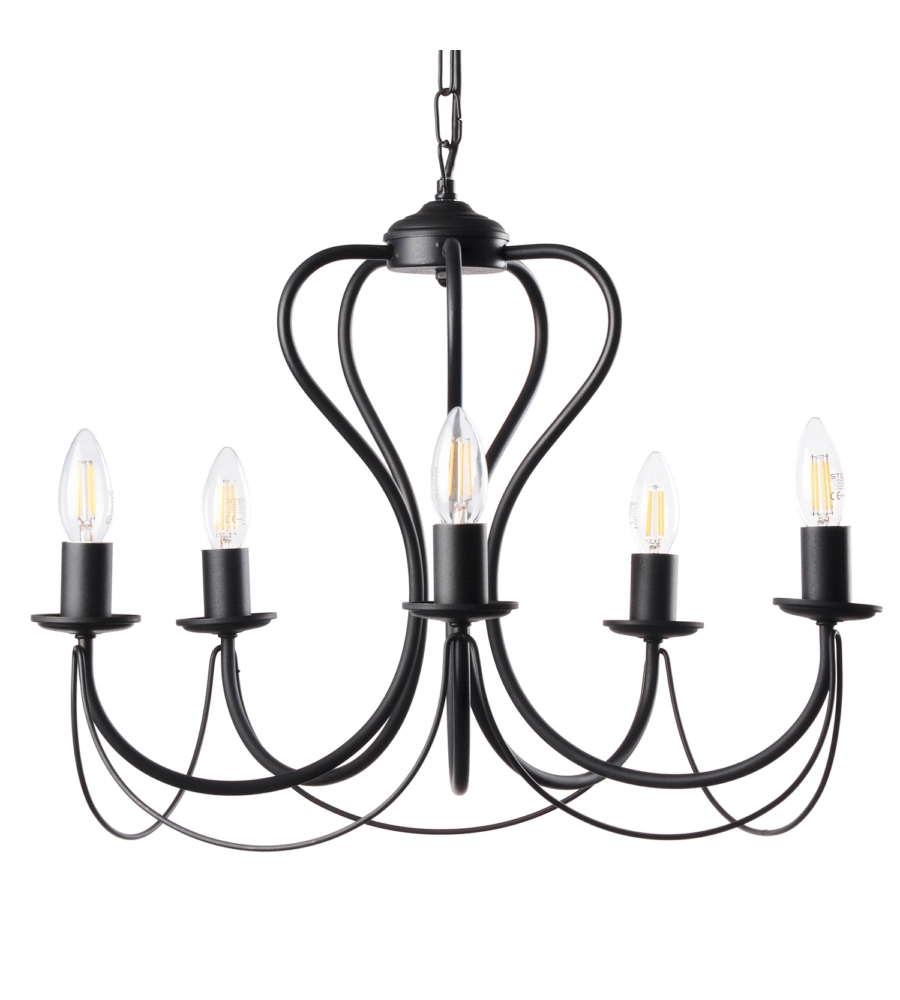 LAMPADARIO 3 LUCI ONLI "CANDELA" NERO E14