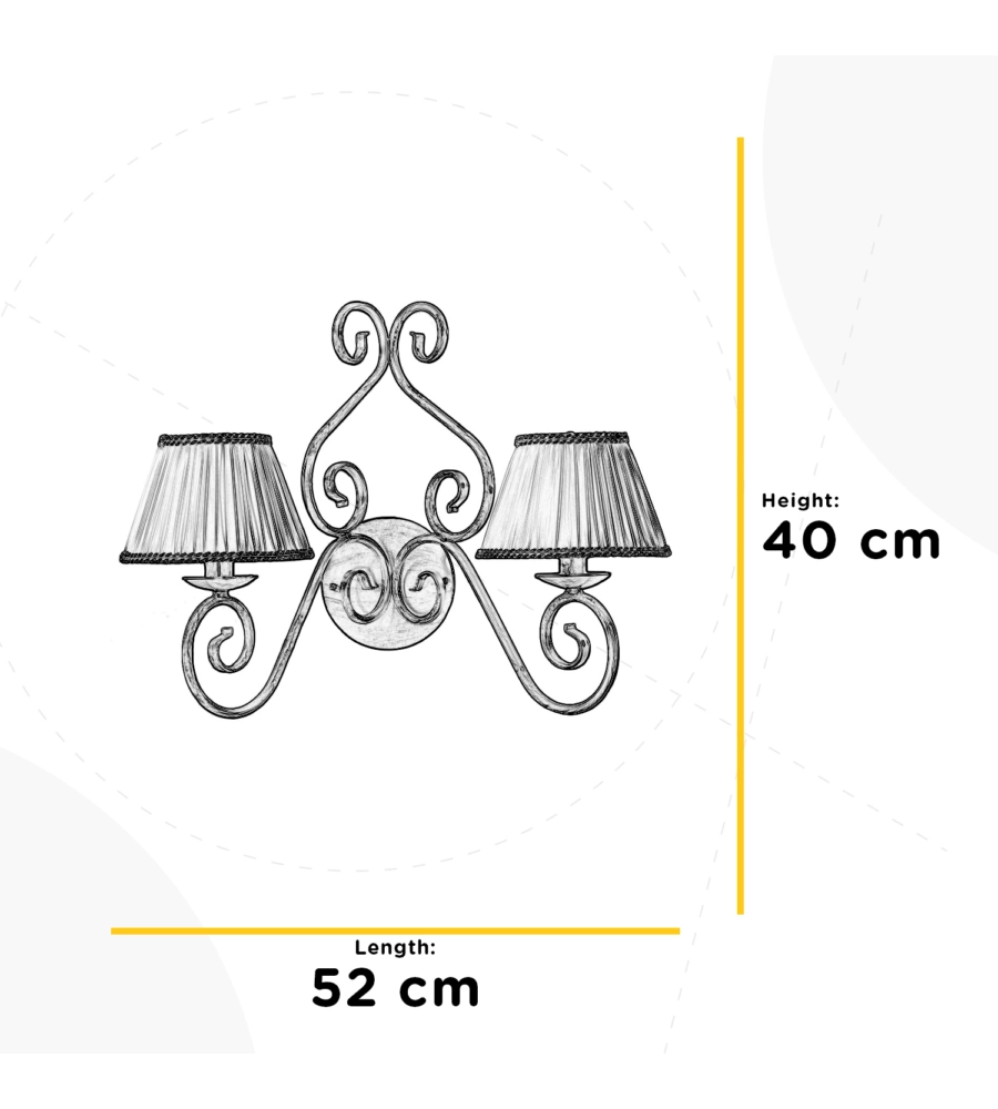 APPLIQUE 2 LUCI ONLI "VIVIENNE" BIANCO E14