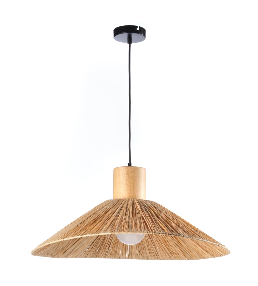 LAMPADARIO 1 LUCE ONLI "RAFIA" MARRONE E27
