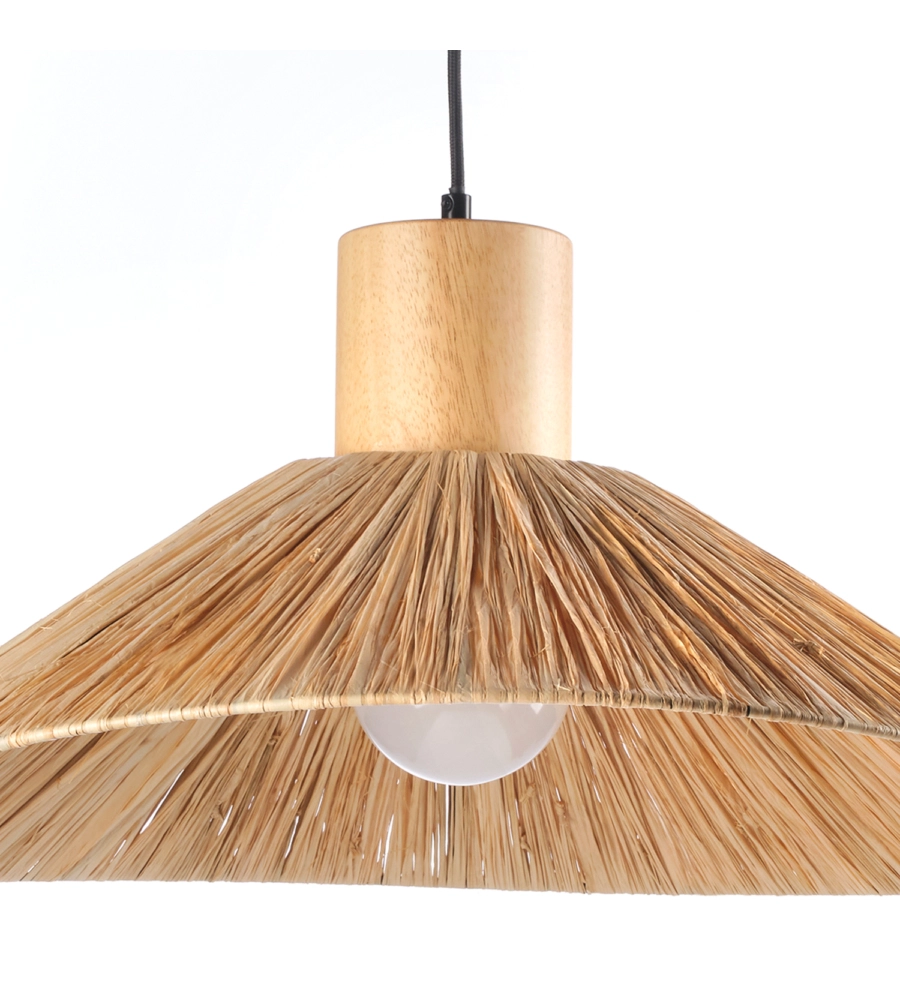 LAMPADARIO 1 LUCE ONLI "RAFIA" MARRONE E27