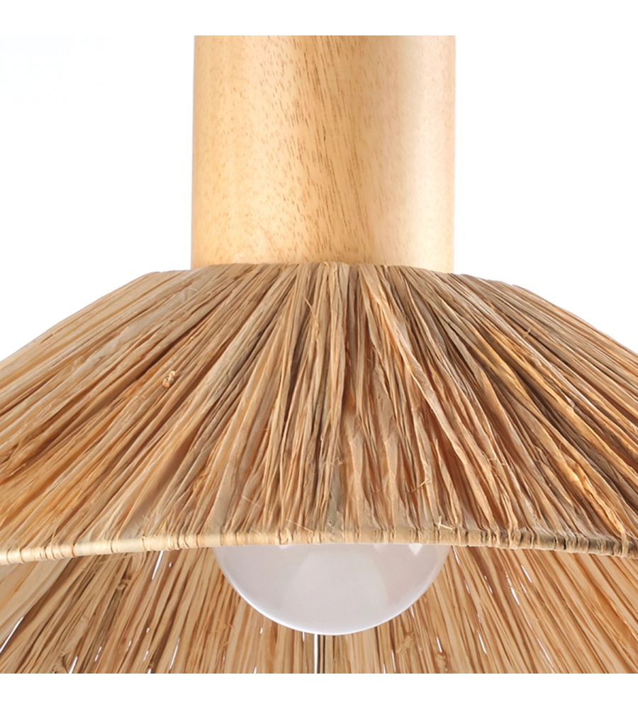 LAMPADARIO 1 LUCE ONLI "RAFIA" MARRONE E27