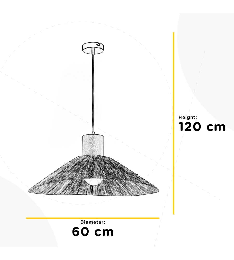 LAMPADARIO 1 LUCE ONLI "RAFIA" MARRONE E27