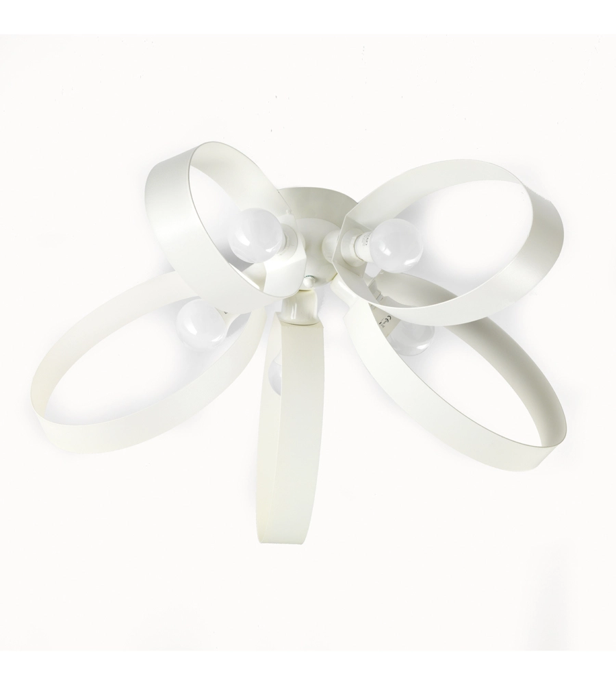 PLAFONIERA 5 LUCI ONLI "FIOCCO" BIANCO E14