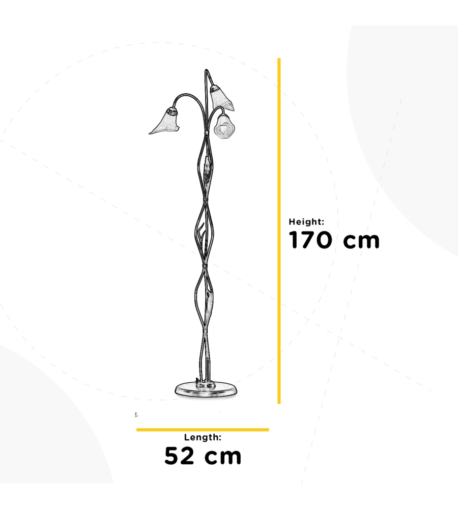 PIANTANA 3 LUCI ONLI 2ALGA" BRONZO E 14