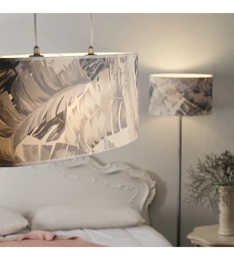 LAMPADARIO 2 LUCI ONLI "PIUME" GRIGIO E27