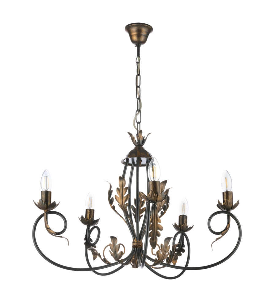 LAMPADARIO 5 LUCI ONLI "GRETEL" BRONZO E14