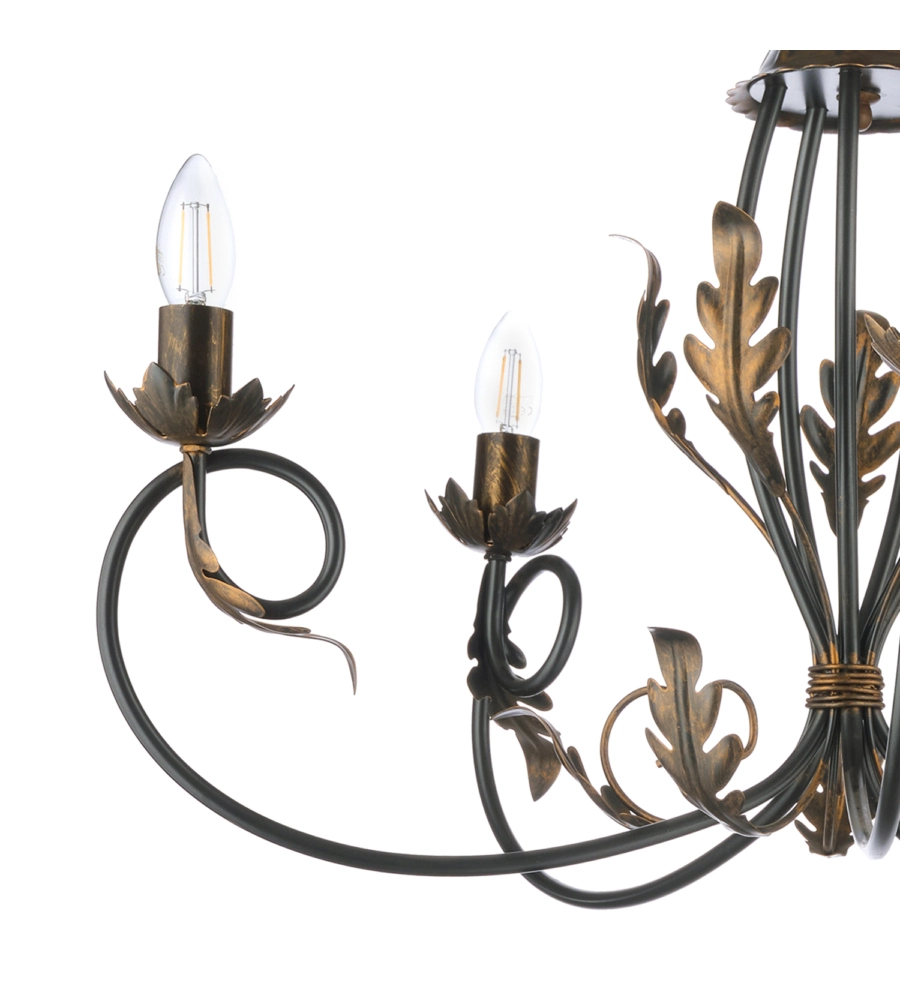 LAMPADARIO 5 LUCI ONLI "GRETEL" BRONZO E14