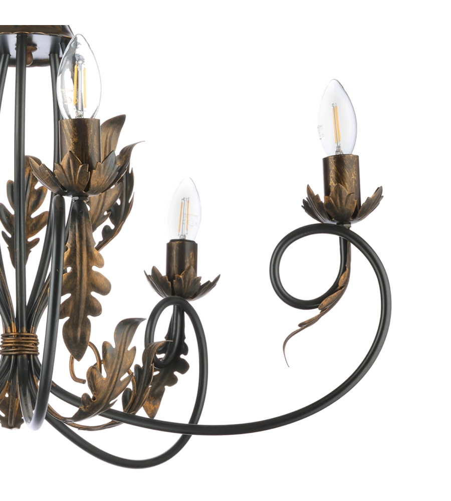 LAMPADARIO 5 LUCI ONLI "GRETEL" BRONZO E14