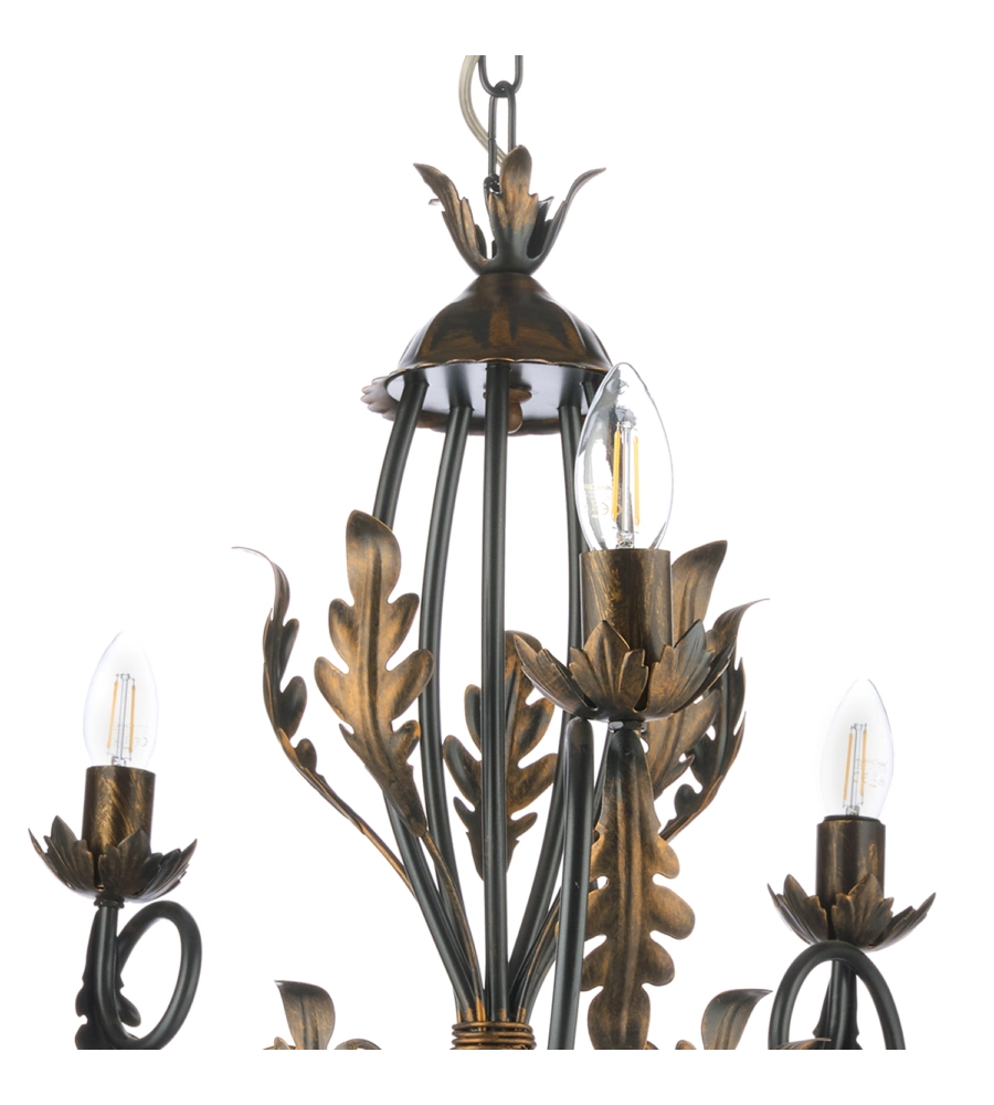 LAMPADARIO 5 LUCI ONLI "GRETEL" BRONZO E14