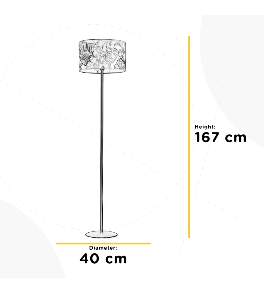 PIANTANA 1 LUCE ONLI "PIUME" GRIGIO E27
