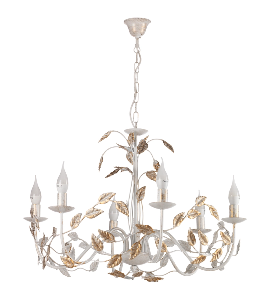 LAMPADARIO 6 LUCI ONLI "COLLANA" AVORIO E14