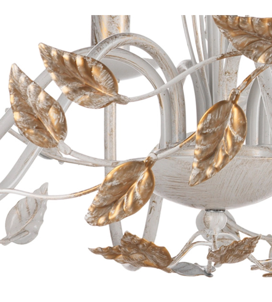 LAMPADARIO 6 LUCI ONLI "COLLANA" AVORIO E14