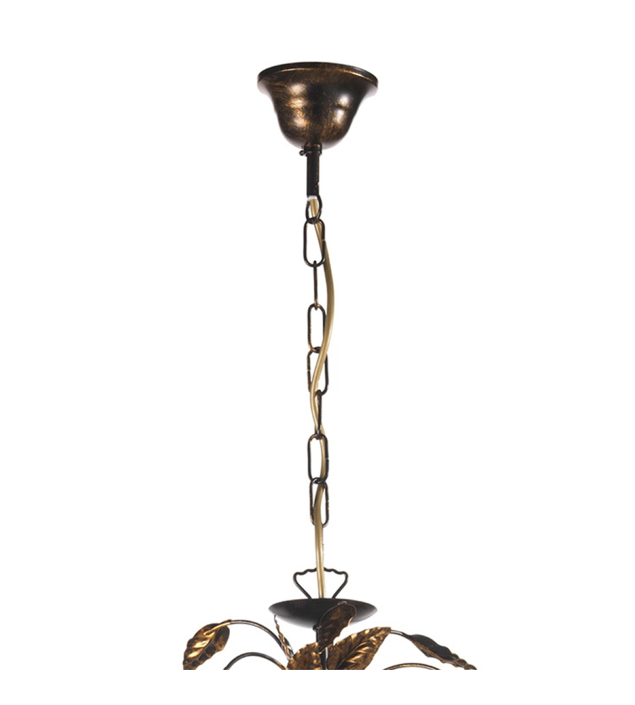 LAMPADARIO 6 LUCI ONLI "COLLANA" BRONZO E14