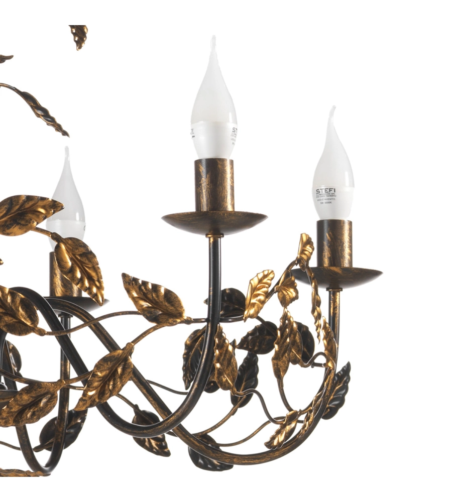 LAMPADARIO 6 LUCI ONLI "COLLANA" BRONZO E14