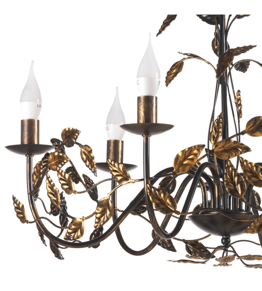 LAMPADARIO 6 LUCI ONLI "COLLANA" BRONZO E14