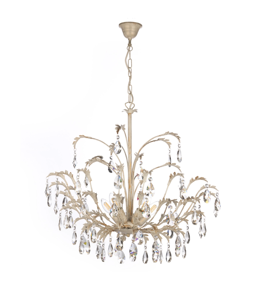 LAMPADARIO 5 LUCI ONLI "CESTA" AVORIO E14