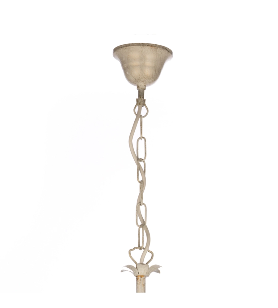 LAMPADARIO 5 LUCI ONLI "CESTA" AVORIO E14