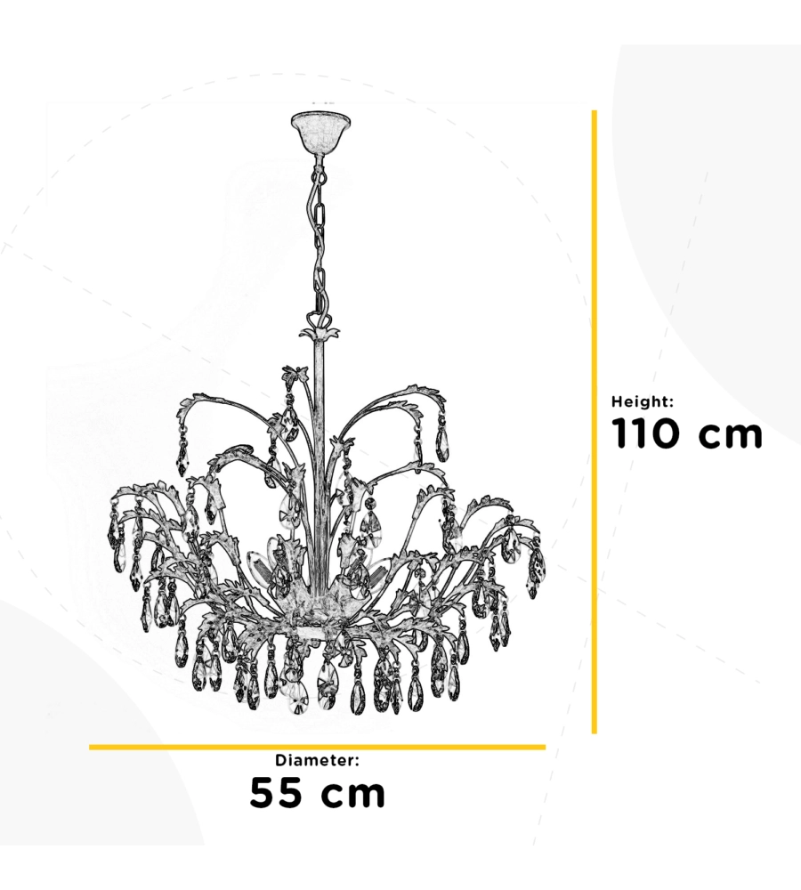 LAMPADARIO 5 LUCI ONLI "CESTA" AVORIO E14