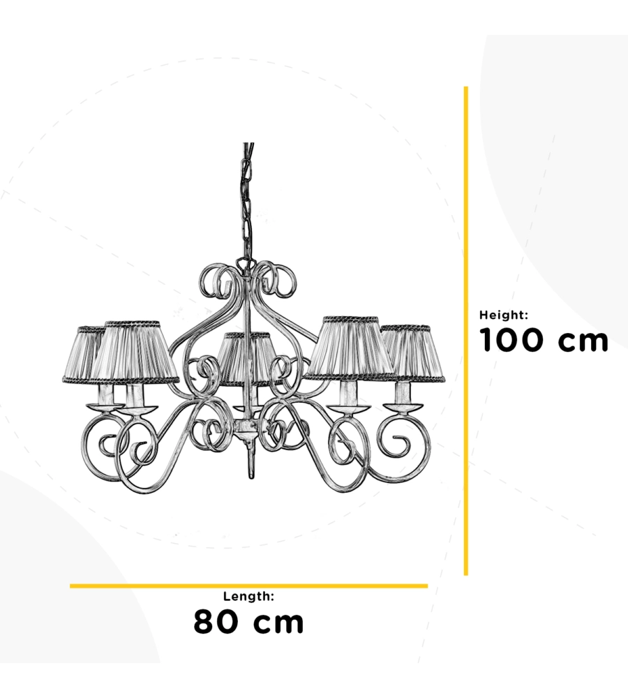 LAMPADARIO 5 LUCI ONLI "VIVIENNE" BIANCO E14