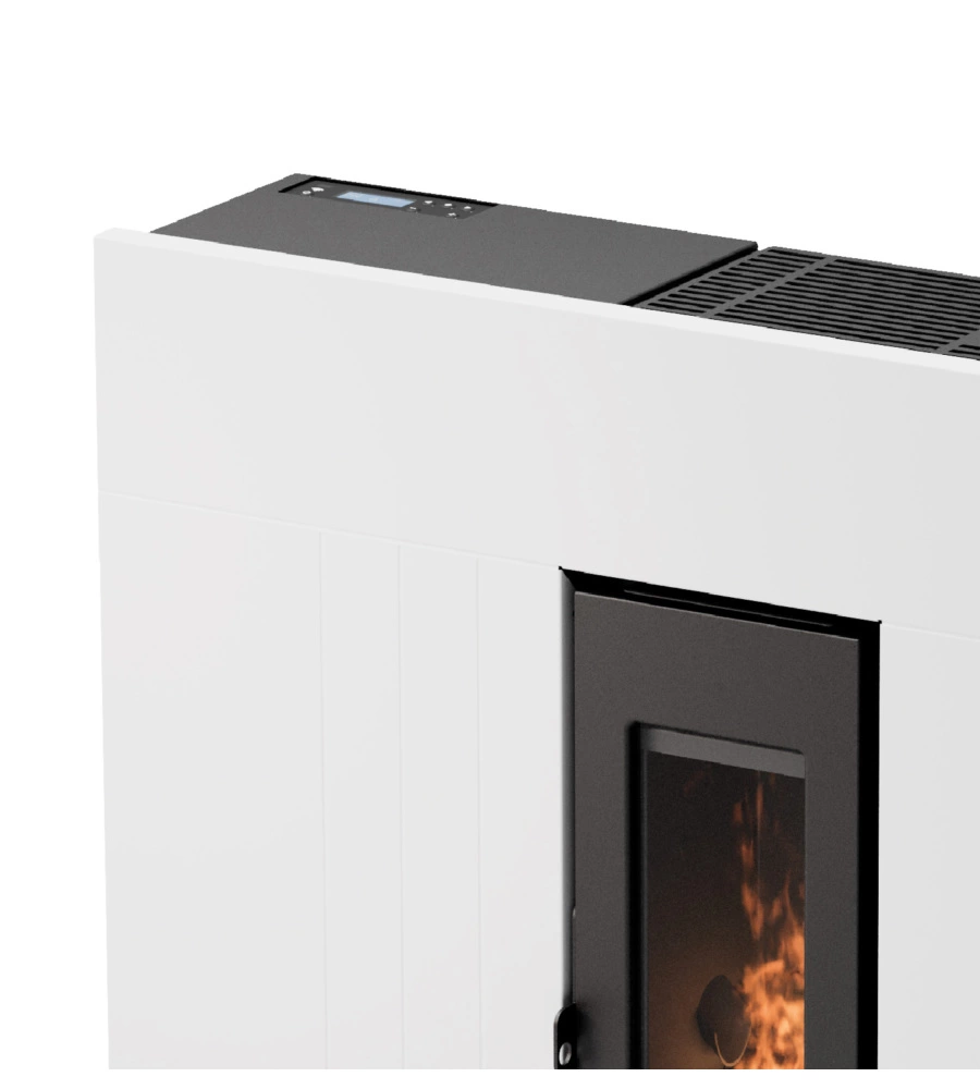 STUFA A PELLET SLIM ERMETICA FREEPOINT "RES 7 T2" BIANCO 6,9 KW CON WI-FI
