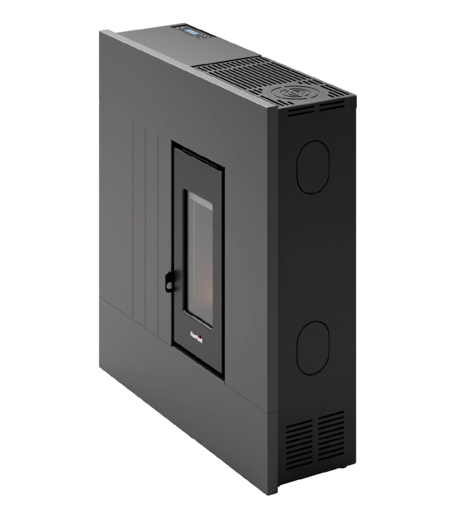 STUFA A PELLET SLIM ERMETICA FREEPOINT "RES 7 T2" ANTRACITE 6,9 KW CON WI-FI