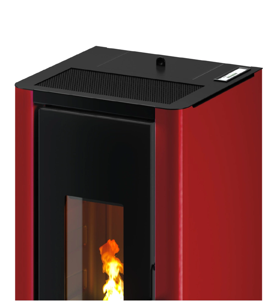 STUFA A PELLET ERMETICA FREEPOINT "INDIGO 7 T2" BORDEAUX 7 KW
