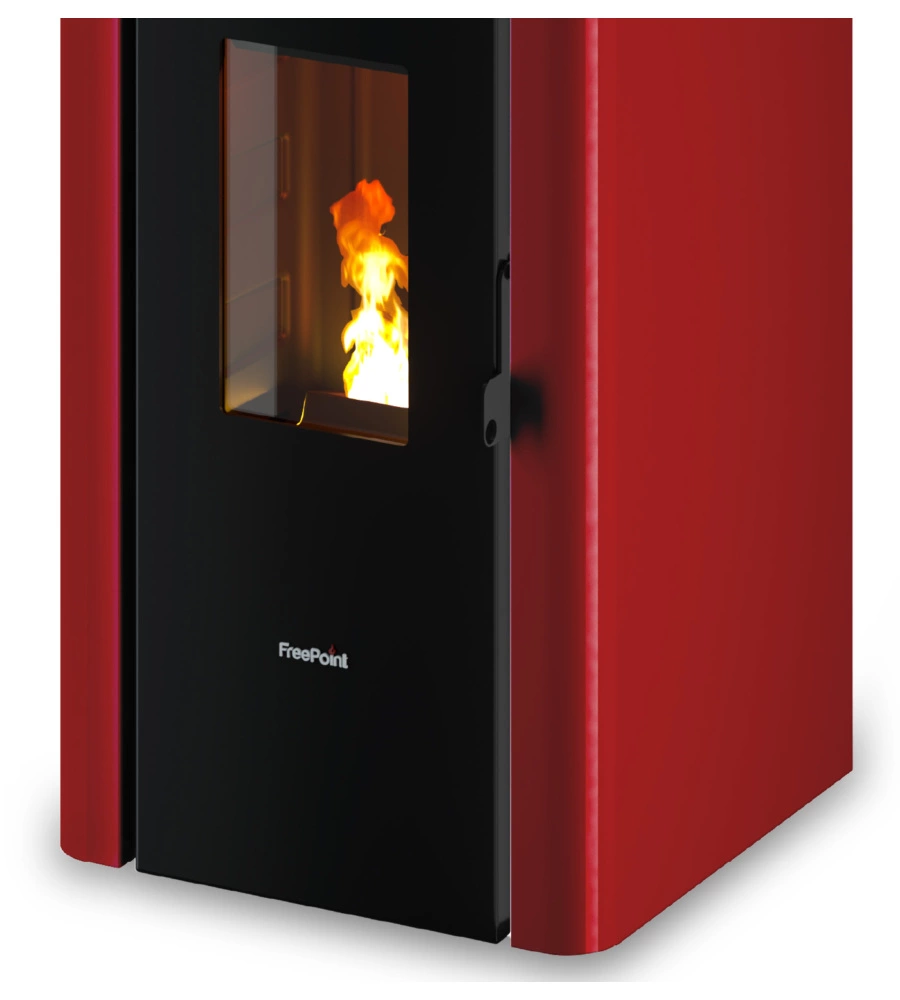 STUFA A PELLET ERMETICA FREEPOINT "INDIGO 7 T2" BORDEAUX 7 KW