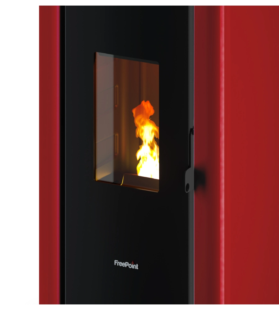 STUFA A PELLET ERMETICA FREEPOINT "INDIGO 7 T2" BORDEAUX 7 KW