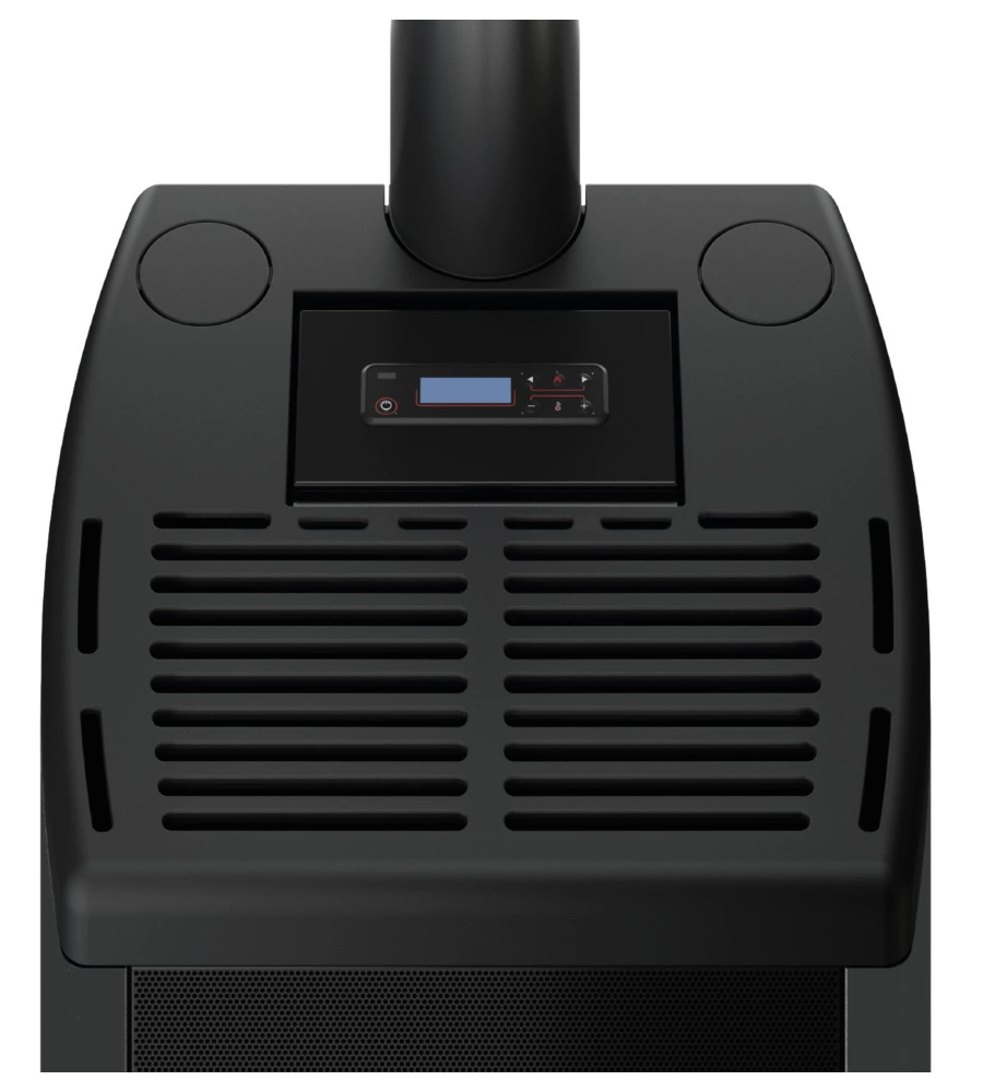 STUFA A PELLET VENTILATA E CANALIZZATA FREEPOINT "DUKE" NERO 13,7 KW CON WI-FI