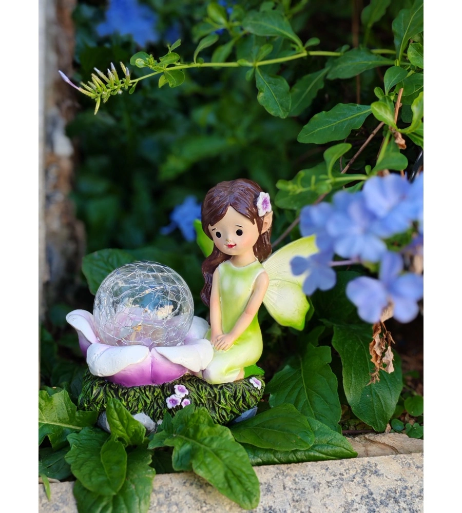 Fata da giardino solare EuroGarden con illuminazione led bianco calso 17x10x15,2 cm