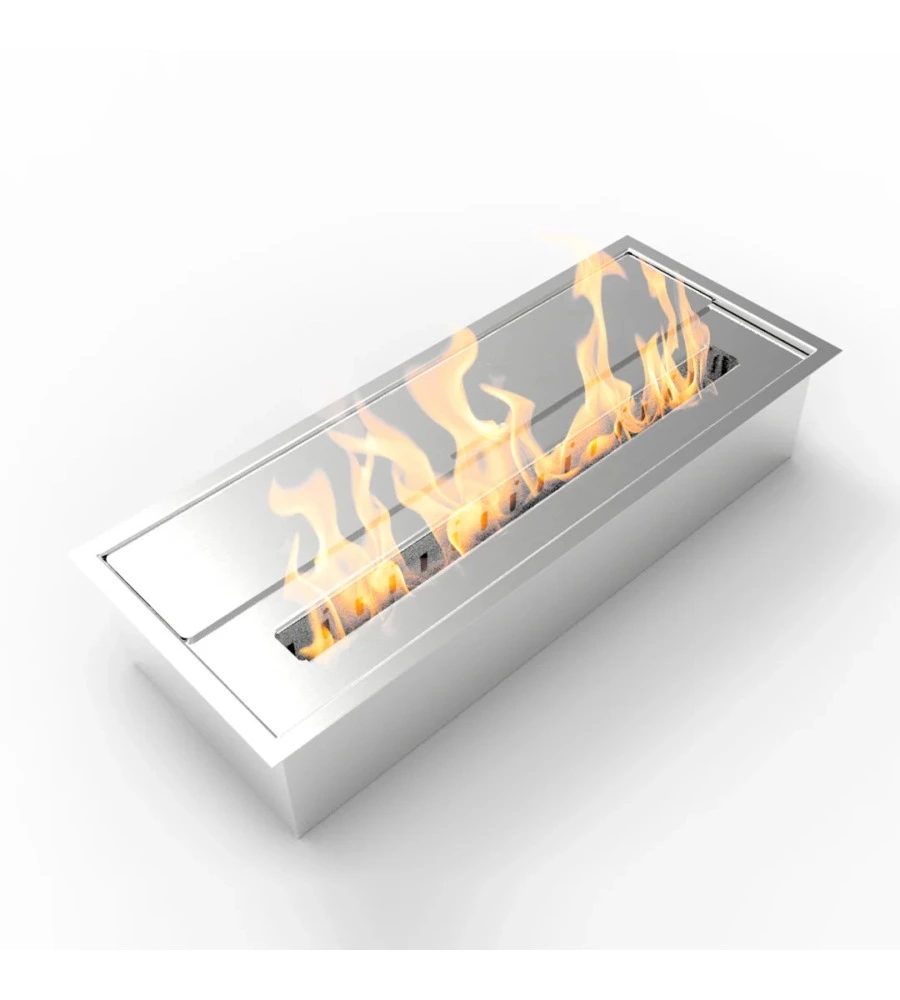 BRUCIATORE PER CAMINO BIOETANOLO DIVINA FIRE IN ACCIAIO INOX 3,5 LT 45,7X18,7X9,5 CM