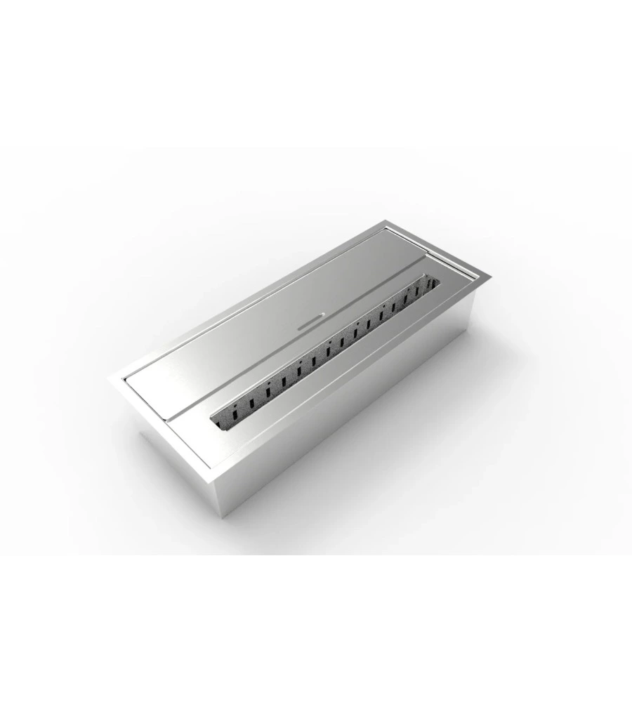 BRUCIATORE PER CAMINO BIOETANOLO DIVINA FIRE IN ACCIAIO INOX 3,5 LT 45,7X18,7X9,5 CM