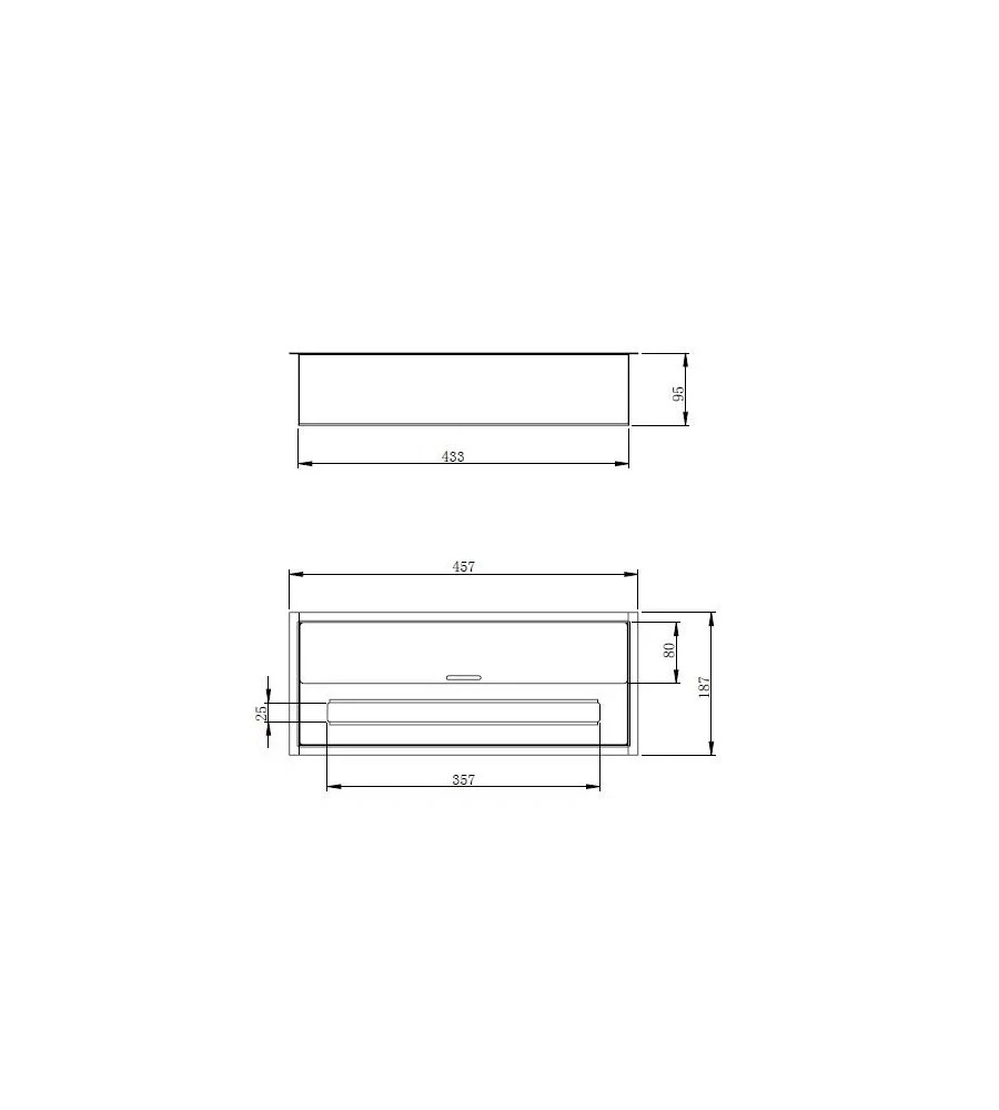 BRUCIATORE PER CAMINO BIOETANOLO DIVINA FIRE IN ACCIAIO INOX 3,5 LT 45,7X18,7X9,5 CM