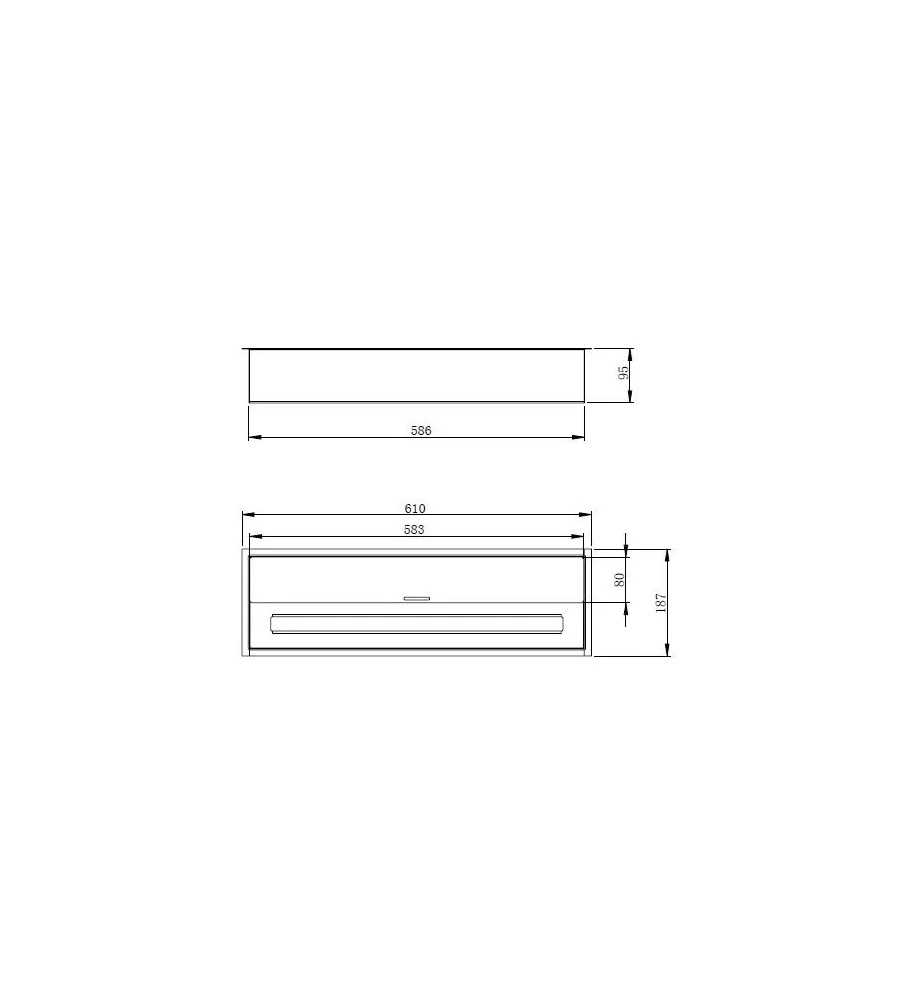 BRUCIATORE PER CAMINO BIOETANOLO DIVINA FIRE IN ACCIAIO INOX 3,5 LT 45,7X18,7X9,5 CM