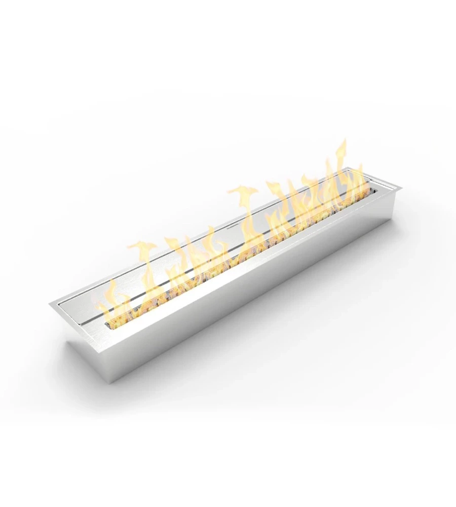 BRUCIATORE PER CAMINO BIOETANOLO DIVINA FIRE IN ACCIAIO INOX 7 LT  91,5X18,7X9,5 CM