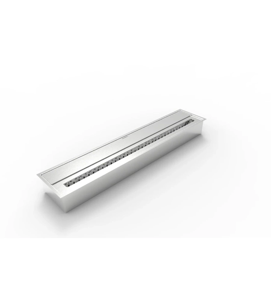 BRUCIATORE PER CAMINO BIOETANOLO DIVINA FIRE IN ACCIAIO INOX 7 LT  91,5X18,7X9,5 CM